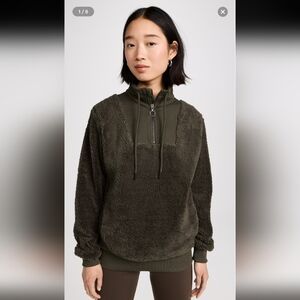 Sweaty Betty Half Zip Sherpa Sweatshirt - Hunter Green